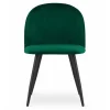 Scaun bucatarie/living, Artool, Bello, catifea verde, picioare metal negru, 46x42.5x76.5 cm