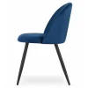 Scaun bucatarie/living, Artool, Bello, catifea bleumarin, picioare metal negru, 46x42.5x76.5 cm