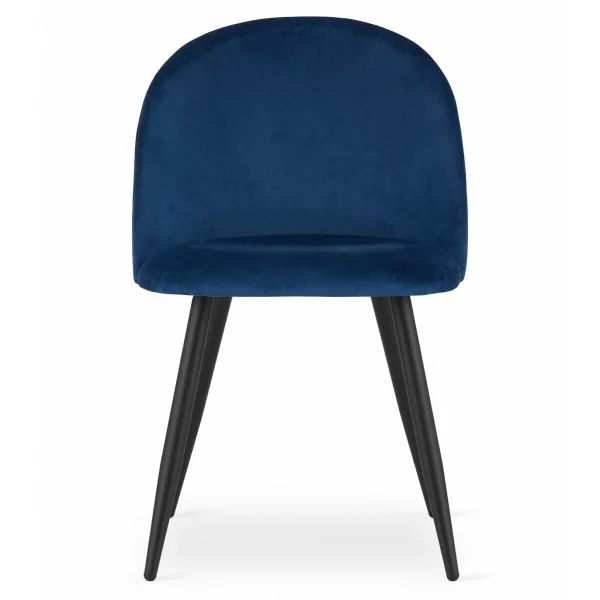 Scaun bucatarie/living, Artool, Bello, catifea bleumarin, picioare metal negru, 46x42.5x76.5 cm