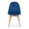 Scaun bucatarie/living, Artool, Bora, catifea albastra, picioare lemn natur, 44.5x54x81.5 cm