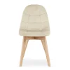 Scaun bucatarie/living, Artool, Bora, catifea bej, picioare lemn natur, 44.5x54x81.5 cm
