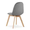 Scaun bucatarie/living, Artool, Bora, catifea gri inchis, picioare lemn natur, 44.5x54x81.5 cm