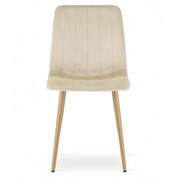 Scaun bucatarie/living, Artool, Lava, catifea bej deschis, picioare metal natur, 45x55x86 cm