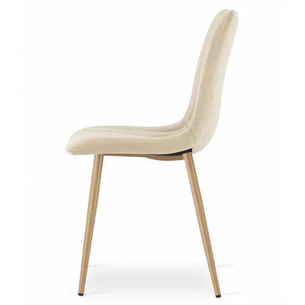 Scaun bucatarie/living, Artool, Lava, catifea bej deschis, picioare metal natur, 45x55x86 cm