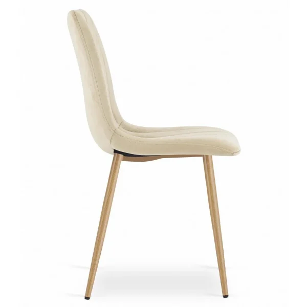 Scaun bucatarie/living, Artool, Lava, catifea bej deschis, picioare metal natur, 45x55x86 cm