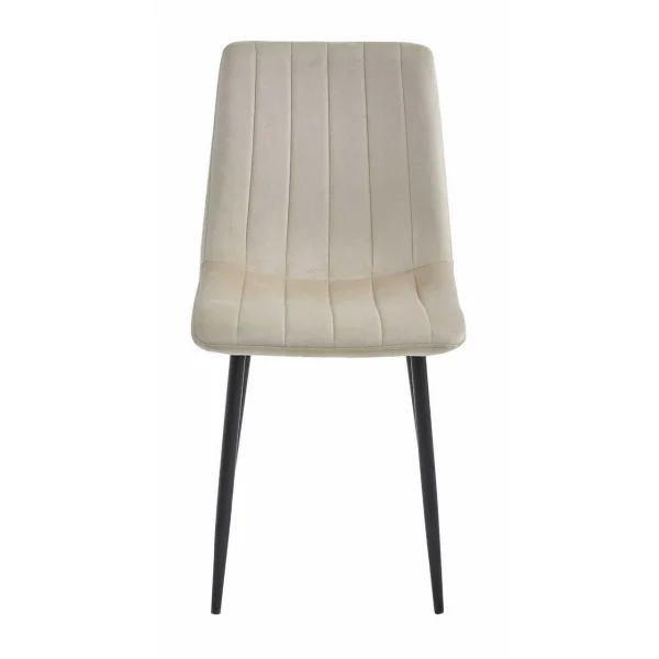 Scaun bucatarie/living, Artool, Lava, catifea bej, picioare metal negru, 43x51x90 cm