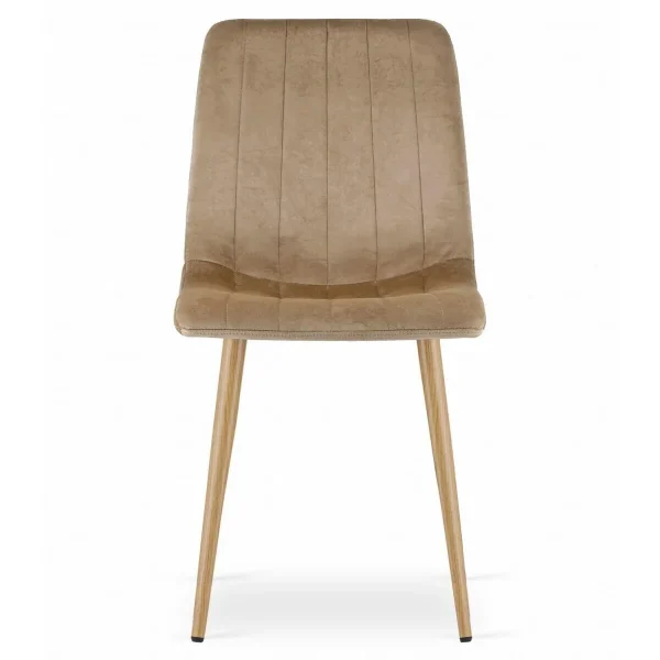 Scaun bucatarie/living, Artool, Lava, catifea maro, picioare metal natur, 45x55x86 cm