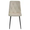 Scaun bucatarie/living, Artool, Libra, catifea bej, picioare metal negru, 44x40x88.5 cm