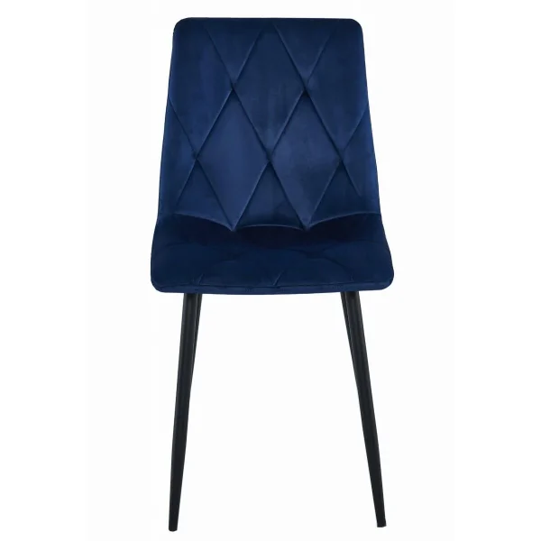 Scaun bucatarie/living, Artool, Libra, catifea bleumarin, picioare metal negru, 44x40x88.5 cm