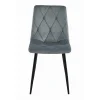 Scaun bucatarie/living, Artool, Libra, catifea gri, picioare metal negru, 44x40x88.5 cm