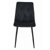 Scaun bucatarie/living, Artool, Libra, catifea neagra, picioare metal negru, 44x40x88.5 cm