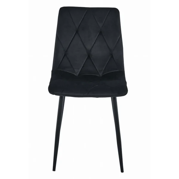 Scaun bucatarie/living, Artool, Libra, catifea neagra, picioare metal negru, 44x40x88.5 cm