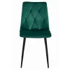 Scaun bucatarie/living, Artool, Libra, catifea verde, picioare metal negru, 44x40x88.5 cm