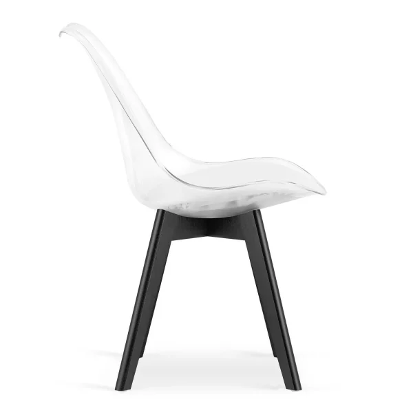 Scaun bucatarie/living, Artool, Mark, PP transparent, picioare negre, 49x43x82 cm