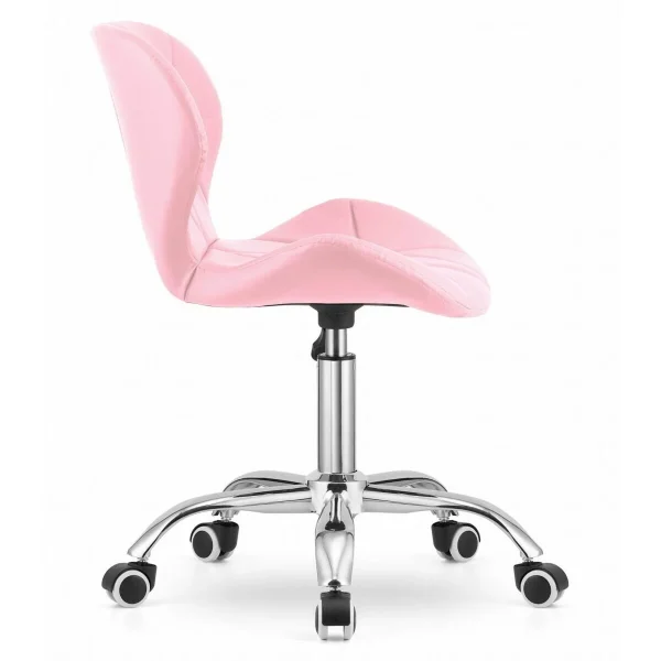 Scaun de birou, Artool, Avola, rotativ, piele ecologica, roz, 53.5x55.5x73.5-84.5 cm