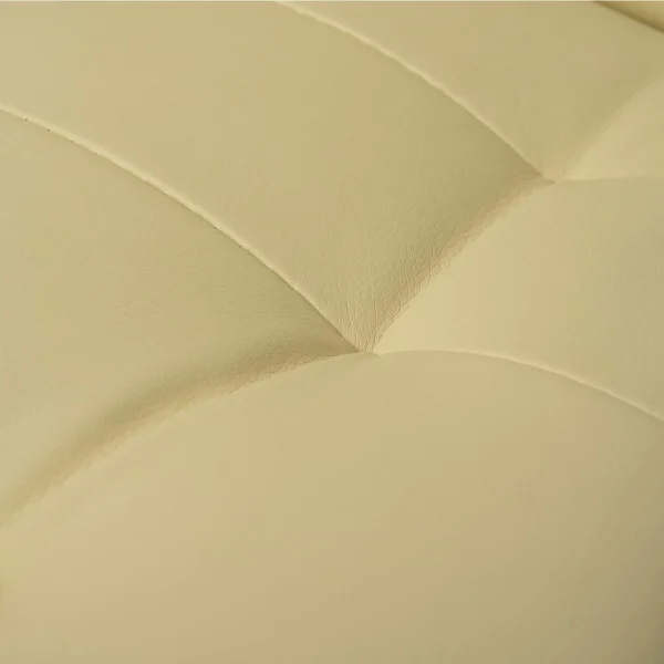 Scaun de birou, Malatec, cu suport pentru picioare, rotativ, piele ecologica, crem, 65x102/110 cm