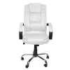 Scaun de birou, rotativ, functie tilt, piele ecologica, otel, alb, max 130 kg, 60x60x113/123 cm, Malatec