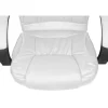 Scaun de birou, rotativ, functie tilt, piele ecologica, otel, alb, max 130 kg, 60x60x113/123 cm, Malatec