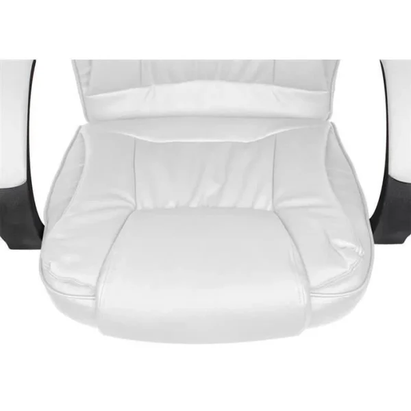 Scaun de birou, rotativ, functie tilt, piele ecologica, otel, alb, max 130 kg, 60x60x113/123 cm, Malatec