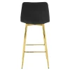 Scaun de bucatarie/bar, Artool, Arceto, catifea neagra, picioare metal auriu, 43.5x49x102 cm