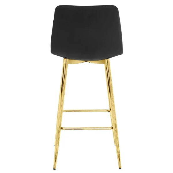 Scaun de bucatarie/bar, Artool, Arceto, catifea neagra, picioare metal auriu, 43.5x49x102 cm