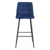 Scaun de bucatarie/bar, Artool, Arceto, catifea albastra, picioare metal negru, 43.5x32.5x104 cm