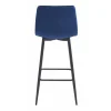 Scaun de bucatarie/bar, Artool, Arceto, catifea albastra, picioare metal negru, 43.5x32.5x104 cm