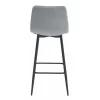 Scaun de bucatarie/bar, Artool, Arceto, catifea argintie, picioare metal negru, 43.5x32.5x104 cm