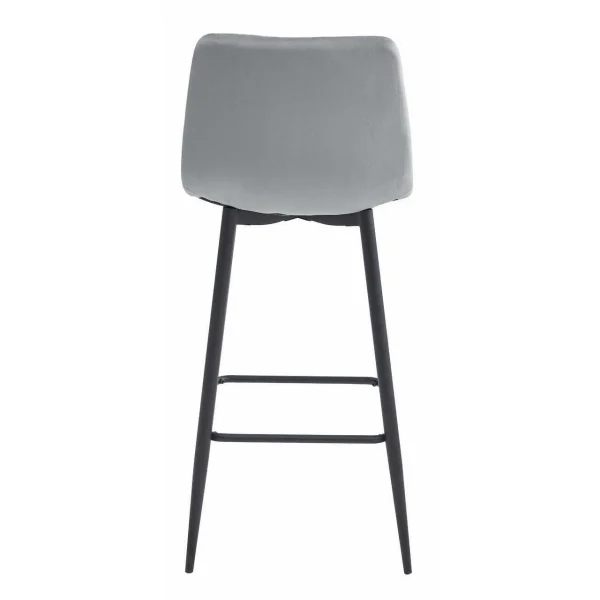 Scaun de bucatarie/bar, Artool, Arceto, catifea argintie, picioare metal negru, 43.5x32.5x104 cm
