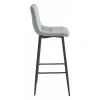 Scaun de bucatarie/bar, Artool, Arceto, catifea argintie, picioare metal negru, 43.5x32.5x104 cm