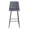 Scaun de bucatarie/bar, Artool, Arceto, catifea gri, picioare metal negru, 43.5x32.5x104 cm