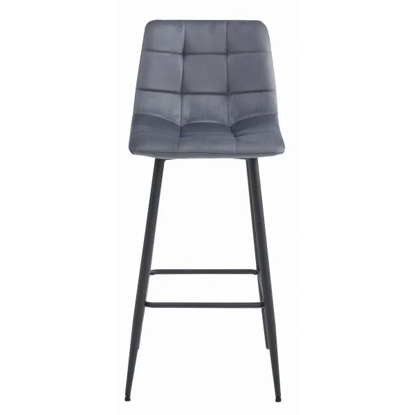 Scaun de bucatarie/bar, Artool, Arceto, catifea gri, picioare metal negru, 43.5x32.5x104 cm