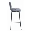Scaun de bucatarie/bar, Artool, Arceto, catifea gri, picioare metal negru, 43.5x32.5x104 cm
