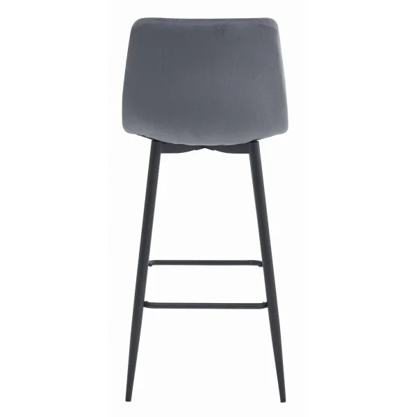 Scaun de bucatarie/bar, Artool, Arceto, catifea gri, picioare metal negru, 43.5x32.5x104 cm