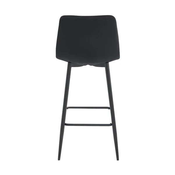 Scaun de bucatarie/bar, Artool, Arceto, catifea neagra, picioare metal negru, 43.5x32.5x104 cm
