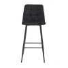 Scaun de bucatarie/bar, Artool, Arceto, catifea neagra, picioare metal negru, 43.5x32.5x104 cm