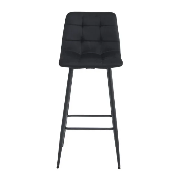 Scaun de bucatarie/bar, Artool, Arceto, catifea neagra, picioare metal negru, 43.5x32.5x104 cm