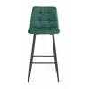 Scaun de bucatarie/bar, Artool, Arceto, catifea verde, picioare metal negru, 43.5x32.5x104 cm