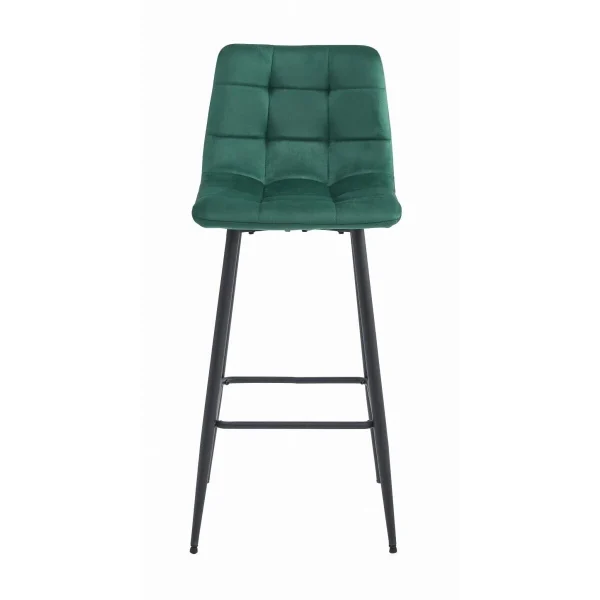 Scaun de bucatarie/bar, Artool, Arceto, catifea verde, picioare metal negru, 43.5x32.5x104 cm