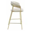 Scaun de bucatarie/bar, Artool, Badia, catifea bej, picioare metal auriu, 46x45x94 cm