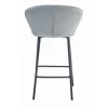 Scaun de bucatarie/bar, Artool, Gatta, catifea argintie, picioare metal negru, 43.5x36.5x90.5 cm