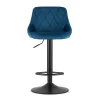 Scaun de bucatarie/bar, Artool, Kast, rotativ, catifea bleumarin, picior metal negru, 45.5x49x85-105 cm