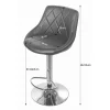 Scaun de bucatarie/bar, Artool, Kast, rotativ, piele ecologica alba, picior metal argintiu, 45.5x48.5x85-105 cm