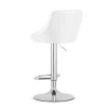 Scaun de bucatarie/bar, Artool, Kast, rotativ, piele ecologica alba, picior metal argintiu, 45.5x48.5x85-105 cm