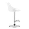 Scaun de bucatarie/bar, Artool, Kast, rotativ, piele ecologica alba, picior metal argintiu, 45.5x48.5x85-105 cm