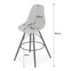 Scaun de bucatarie/bar, Artool, Lamal, PP alb, picioare lemn negru, 54x55x107.5 cm