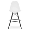 Scaun de bucatarie/bar, Artool, Lamal, PP alb, picioare lemn negru, 54x55x107.5 cm
