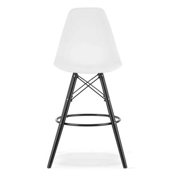 Scaun de bucatarie/bar, Artool, Lamal, PP alb, picioare lemn negru, 54x55x107.5 cm
