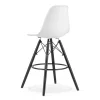 Scaun de bucatarie/bar, Artool, Lamal, PP alb, picioare lemn negru, 54x55x107.5 cm