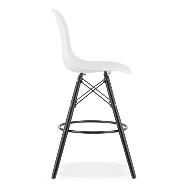 Scaun de bucatarie/bar, Artool, Lamal, PP alb, picioare lemn negru, 54x55x107.5 cm
